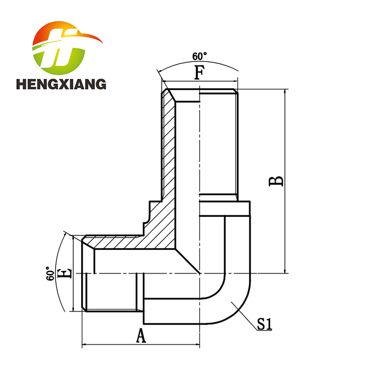 90°ELBOW BSP MALE 60°SEATBULKHEAD 6B9