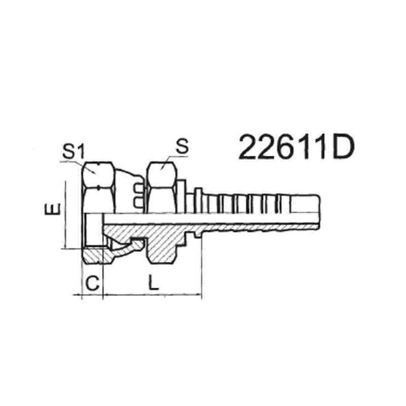 BSP FEMALE 60°CONE DOUBLE HEXAGON