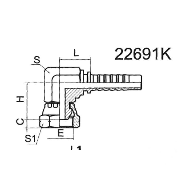 90°BSP FEMALE 60°CONE CONE DOUBLE HEXAGON
