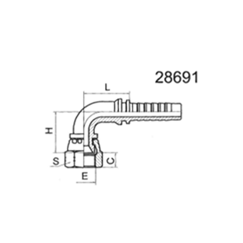 90°JIS FEMALE 60°CONE SEAT