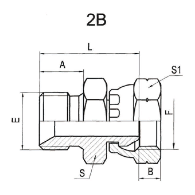 BSP MALE 60°SEAT/FEMALE SWIVEL 60°CPNE