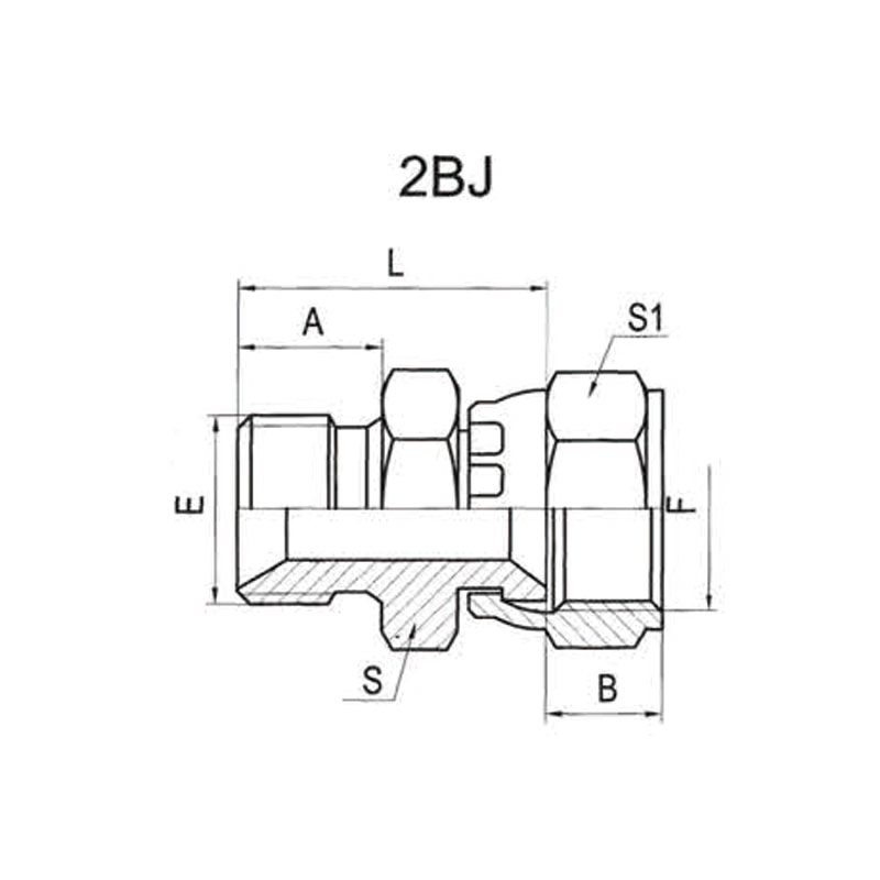 BSP MALE 60°SEAT OR BONDED SEAL/JIC FEMALE 74°SEAL