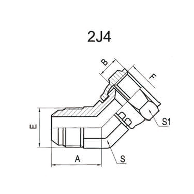 45°BSP MALE 60°CONE /JIC内螺纹74°内锥