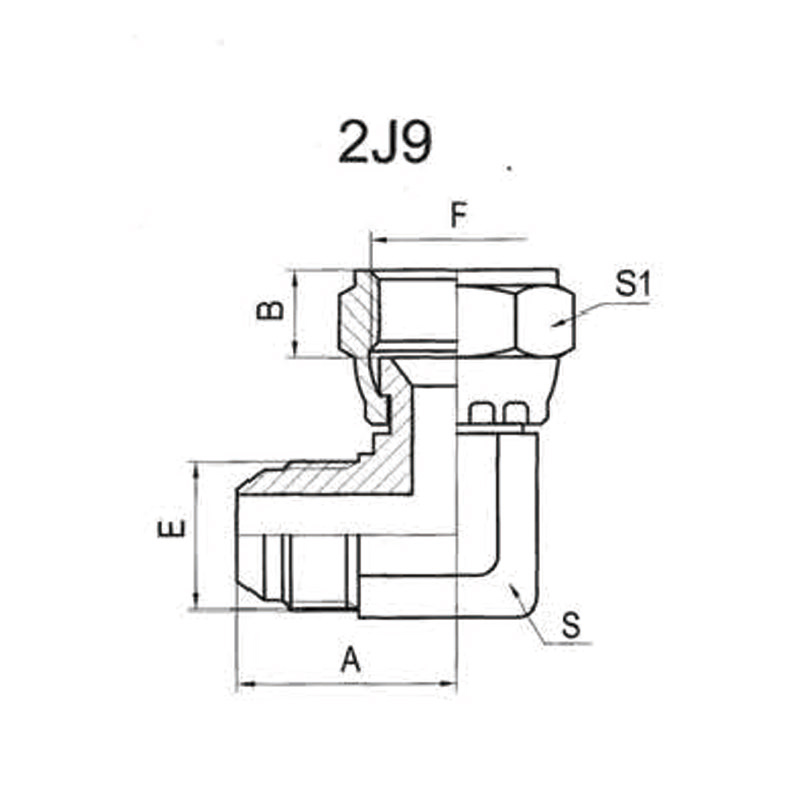 90°BPS MALE 74°CONE /JIC内螺纹74°内锥