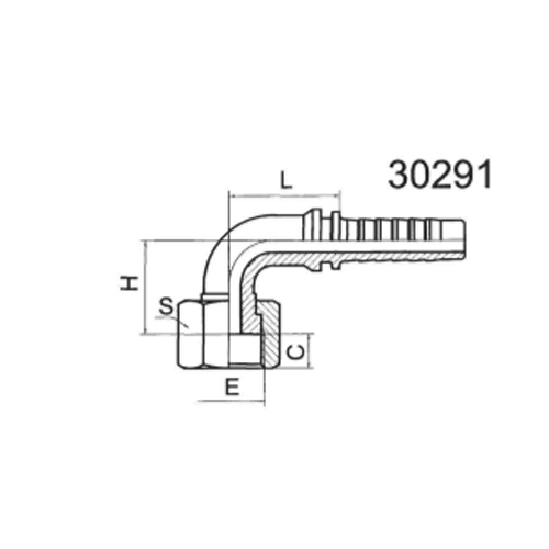 90°METRIC FEMALE FLAT SEAT