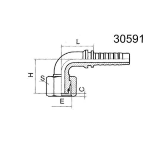 90°METRIC FEMALE 24°CONE O-RING H.T.