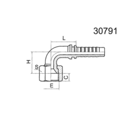 90°JIS GAS FEMALE 74°CONE SEAT