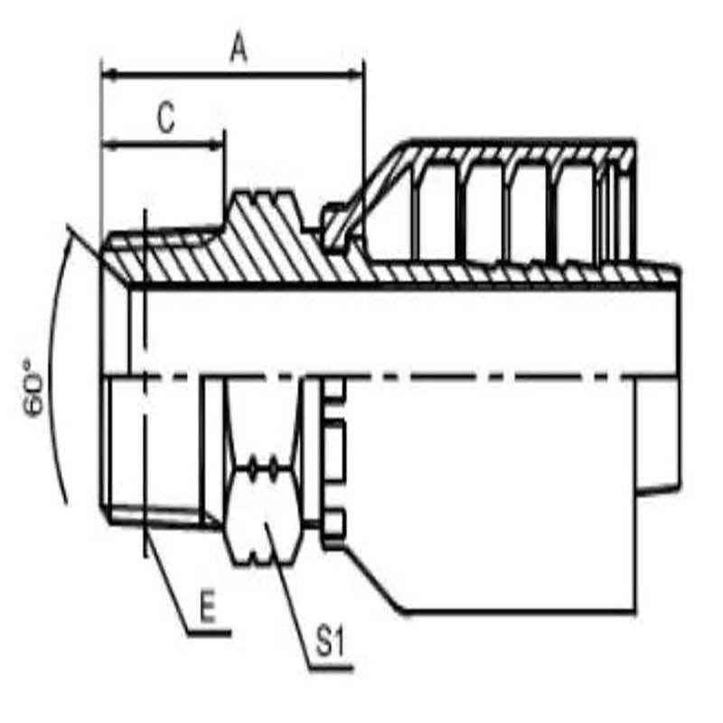 NPT MALE 60° CONE SEATONE-PIECE FITTING