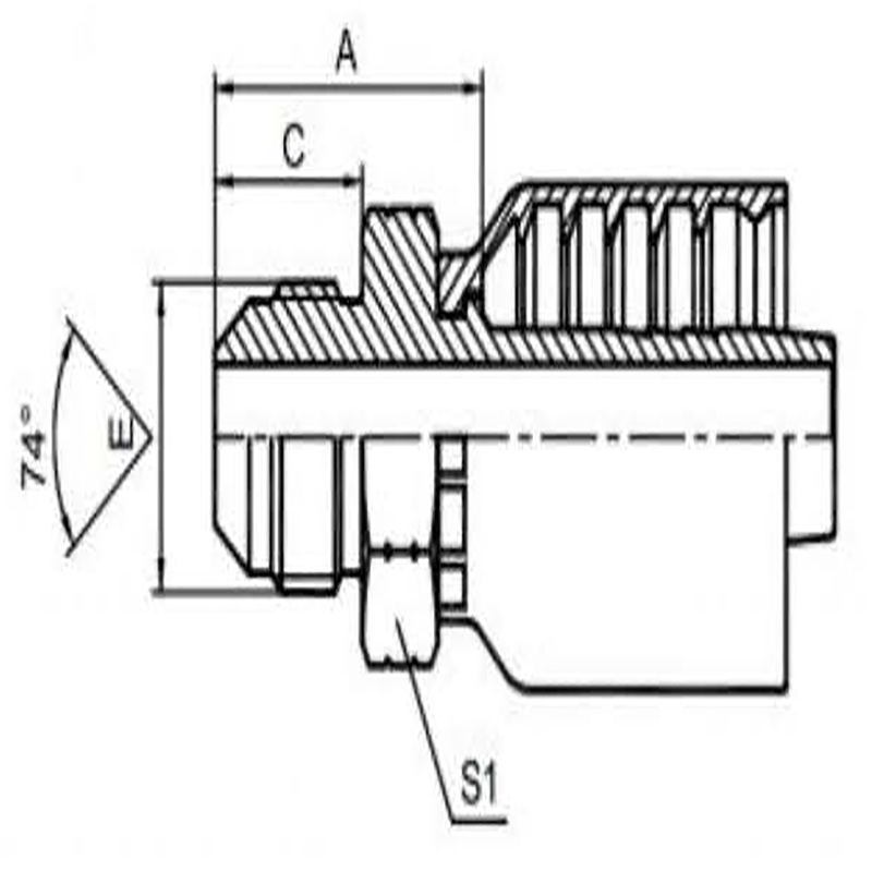 JIC MALE 74° CONE ONE-PIECEFITTING