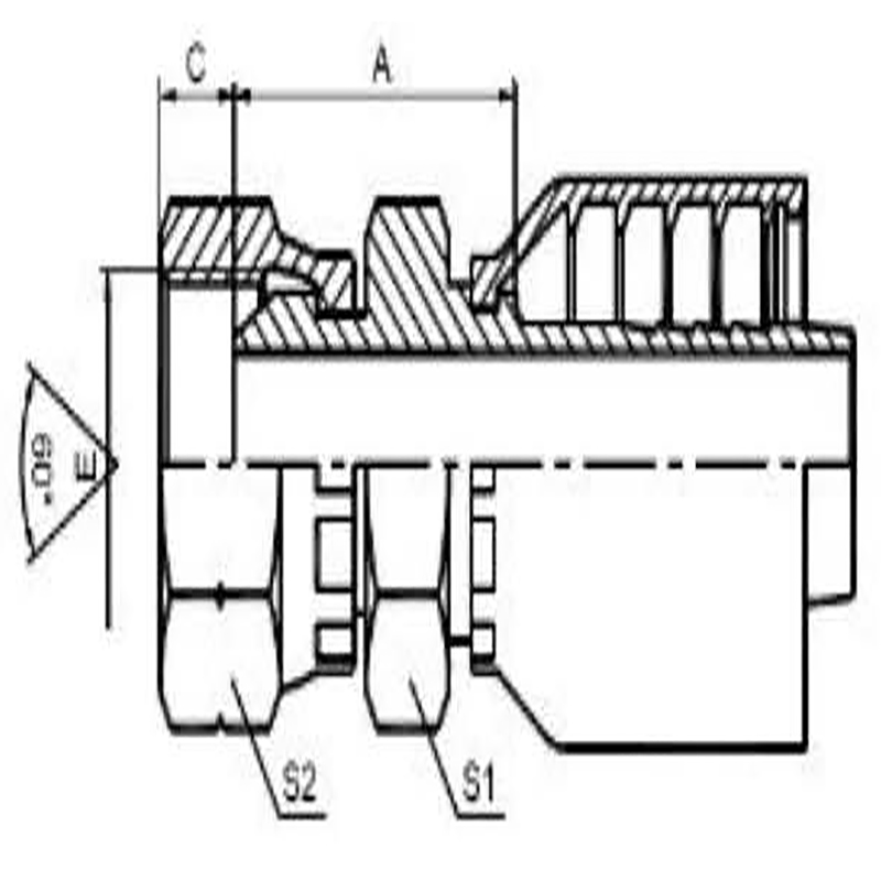 BSP FEMALE 60° CONE DOUBLE HEXAGONONE-PIECE FITTING