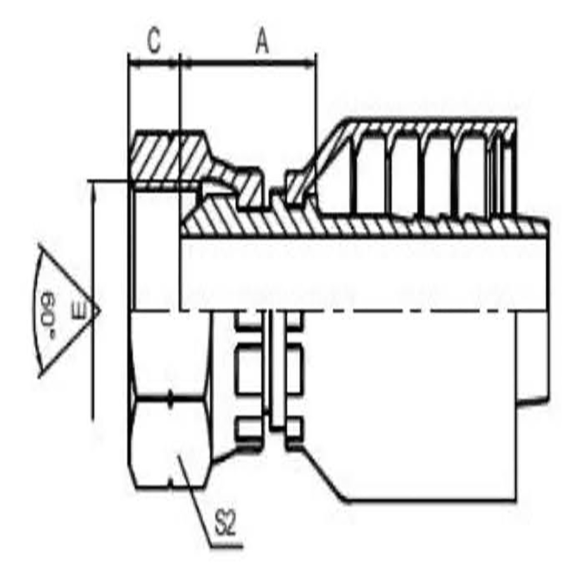 BSP FEMALE 60° CONE ONE-PIECE FITTING