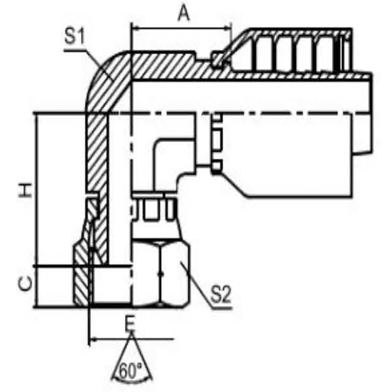 COMPACT BSP FEMALE 60° CONEONE-PIECE FITTING