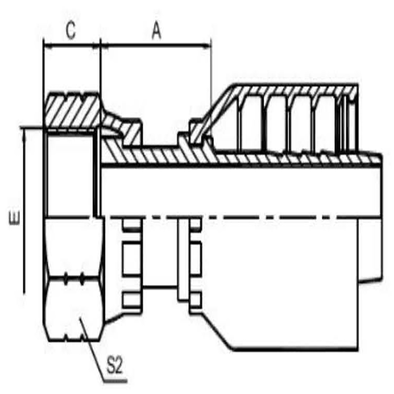 ORFS FEMALE FLAT SEATONE-PIECE FITTING