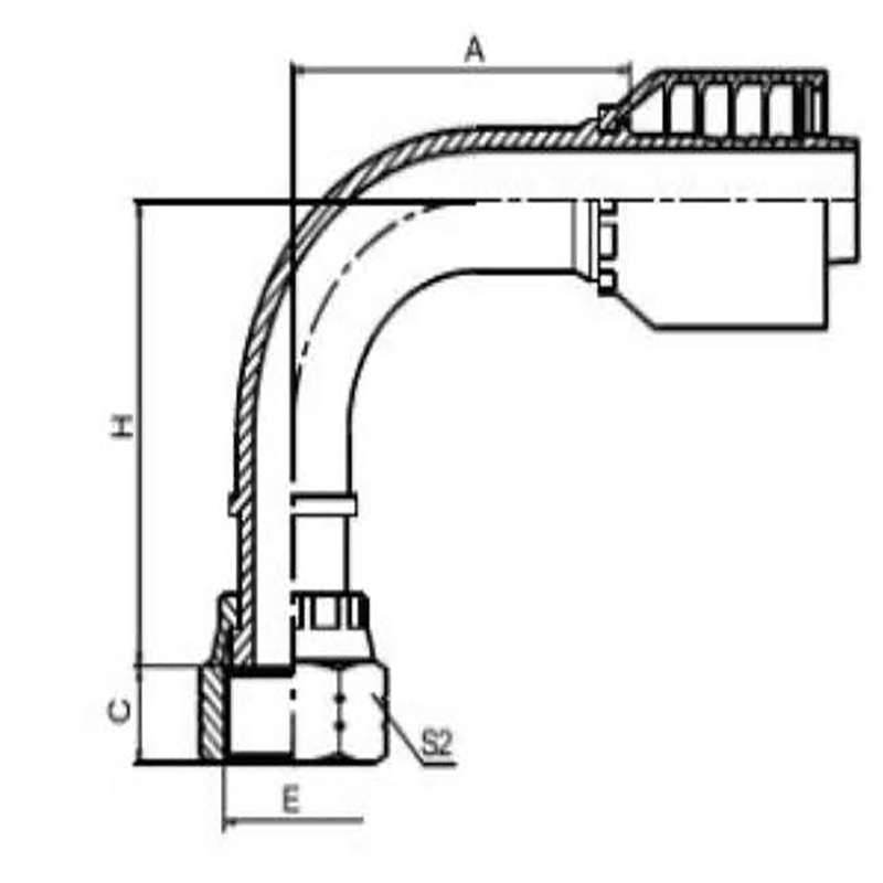 90° ORFS FEMALE FLAT SEATONE-PIECE FITTING