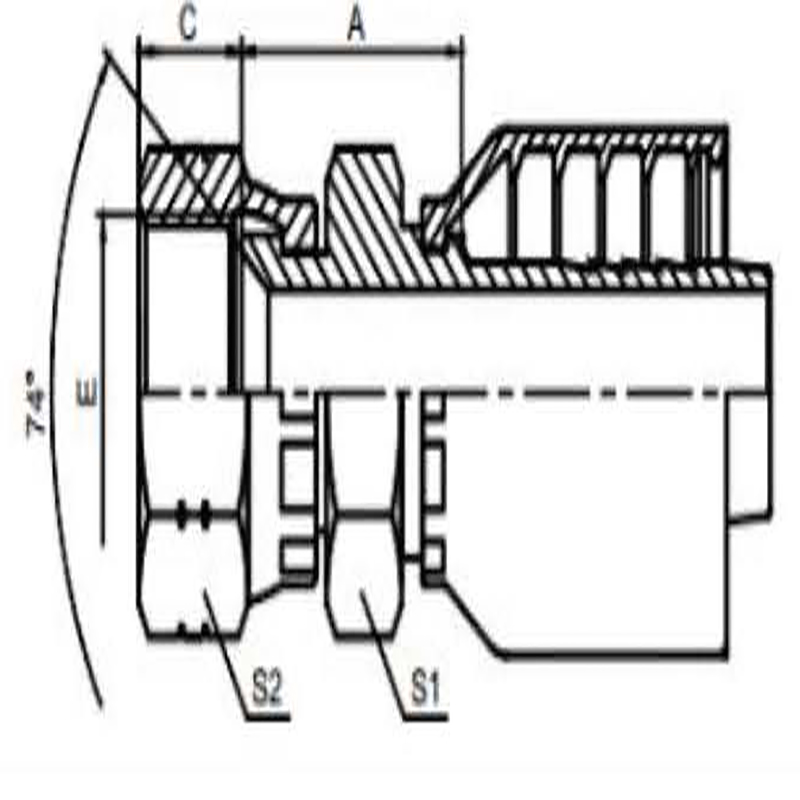 JIC FEMALE 74° CONE DOUBLE HEXAGONONE-PIECE FITTING