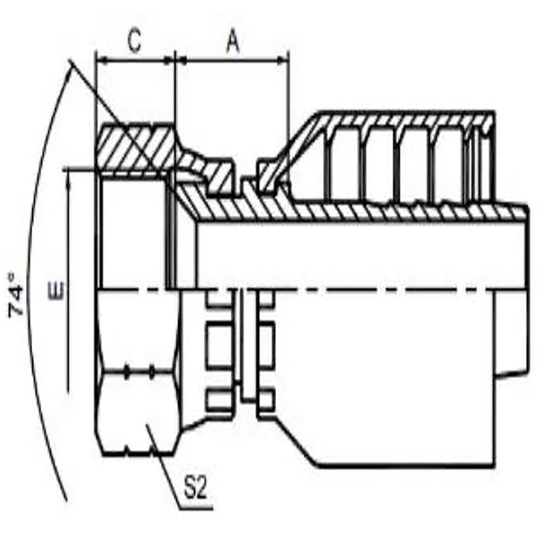 JIC FEMALE 74° CONE ONE-PIECE FITTING