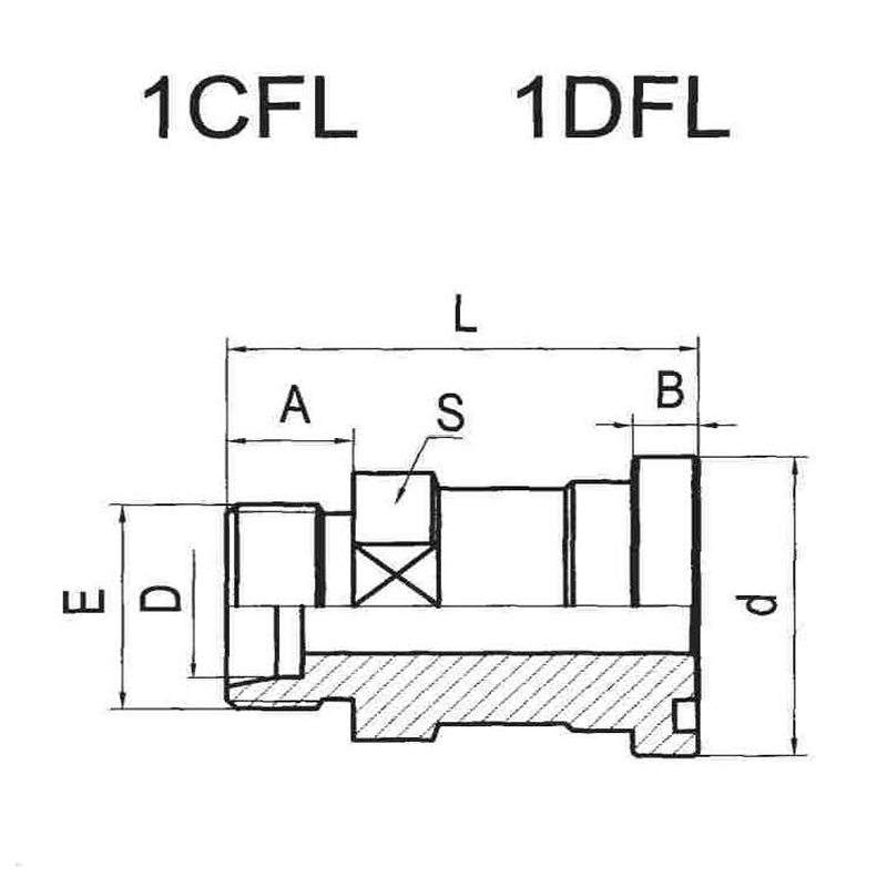 METRIC MALE 24°/L-SERIES FLANGE