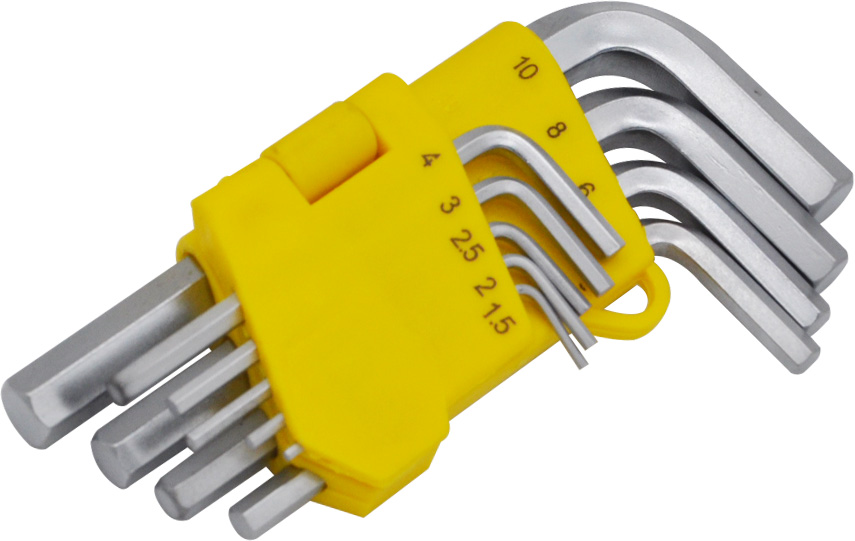 9PCS SHORT ARM FLAT END HEX KEY
