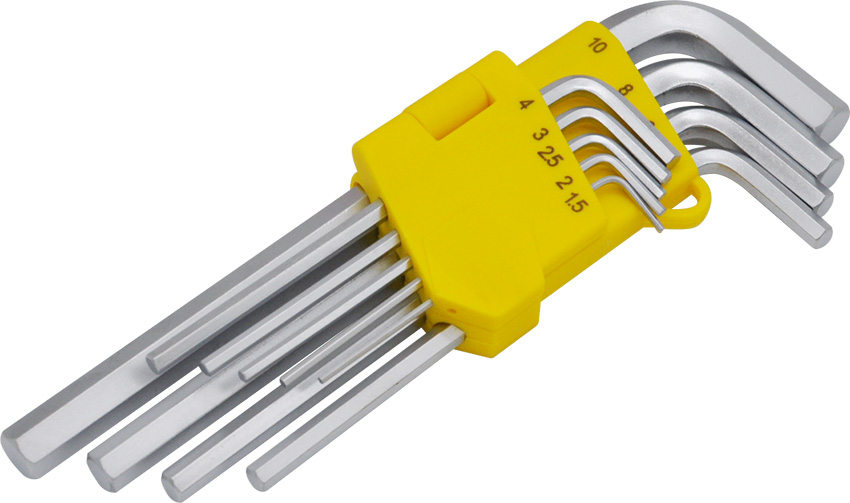 9PCS LONG ARM FLAT END HEX KEY