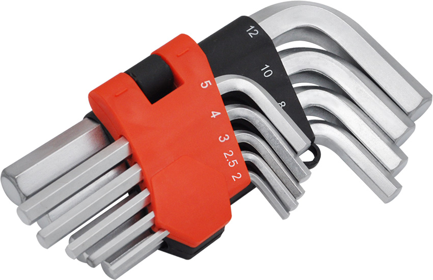 9PCS SHORT ARM FLAT END HEX KEY