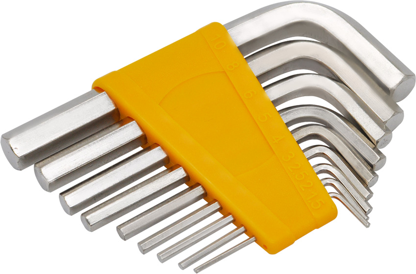 9PCS SHORT ARM FLAT END HEX KEY