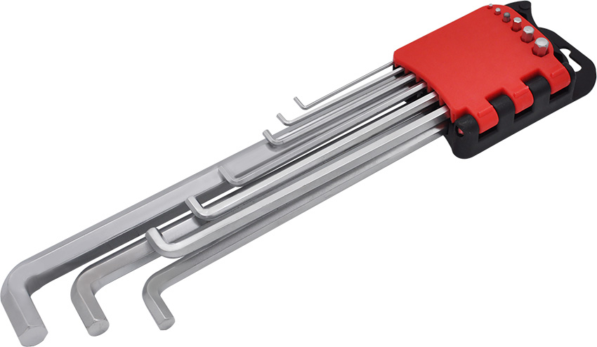 9PCS EXTRA LONG ARM FLAT END HEX KEY