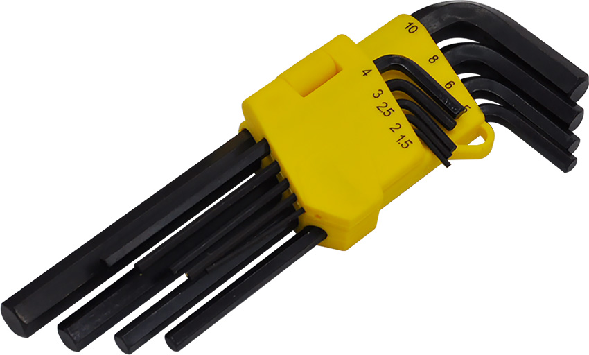 9PCS LONG ARM FLAT END HEX KEY