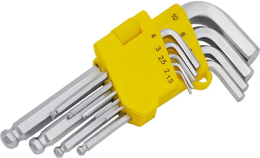 9PCS SHORT ARM BALL END HEX KEY