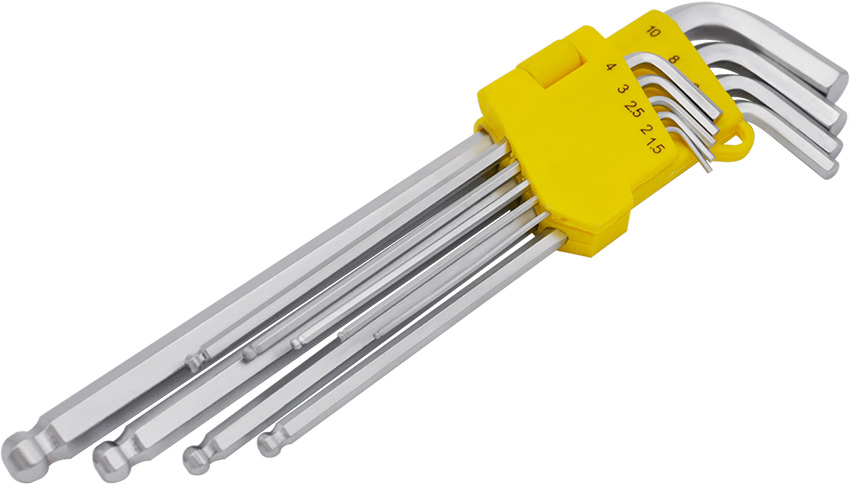 9PCS EXTRA LONG ARM BALL END HEX KEY