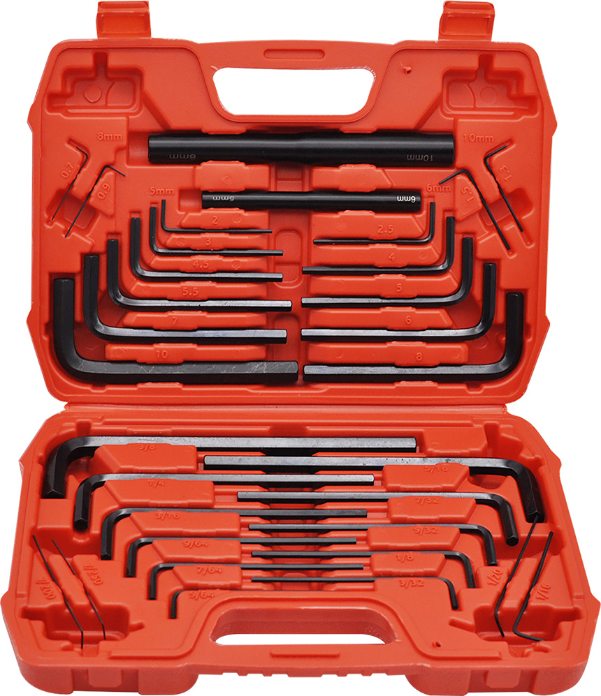 32PCS SHORT ARM FLAT END HEX KEY