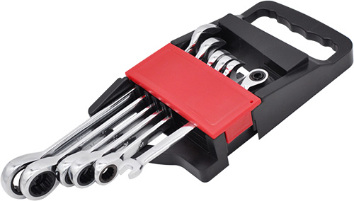5pcs Flexible Head Combination Ratchet Spanner