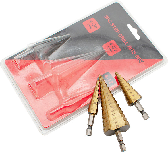 3PCS STEP DRILL SET