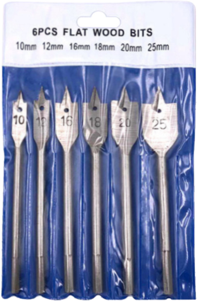 6PCS FLAT WOOD BIT SET